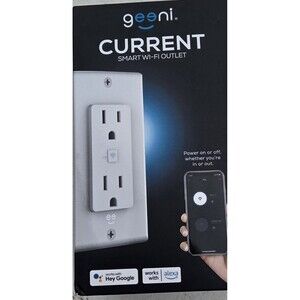 Geeni CURRENT Smart Wi-Fi Outlet In-Wall Dual Plug Alexa Google GN-WW115-199 NIB